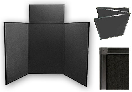 Folding tabletop 3-panel fabric display board by Quick Signs Inc